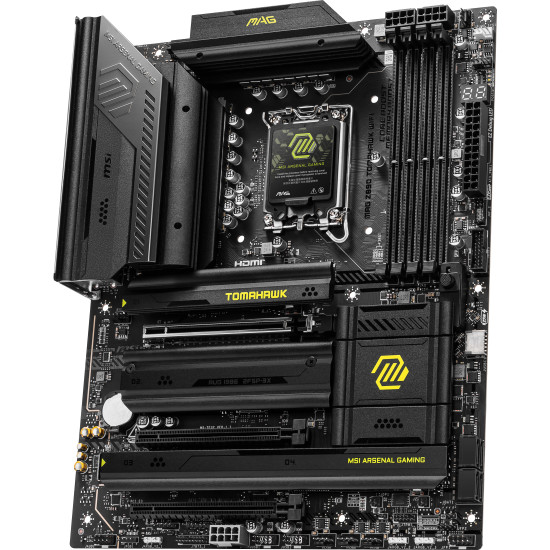 Mainboard|MSI|Intel Z890|LGA1851|ATX|Memory DDR5|Memory slots 4|2xPCI-Express 4.0 4x |1xPCI-Express 5.0 16x|4xM.2|1xHDMI|4xUSB 2.0|3xUSB 3.2|1xUSB-C|2xUSB-C w/Thunderbolt|1xOptical S/PDIF|1xRJ45|2xAudio port|MAGZ890TOMAHAWKWIFI Mainboard|MSI|Intel Z890|LGA1851|ATX|Memory DDR5|Memory slots 4|2xPCI-Express 4.0 4x |1xPCI-Express 5.0 16x|4xM.2|1xHDMI|4xUSB 2.0|3xUSB 3.2|1xUSB-C|2xUSB-C w/Thunderbolt|1xOptical S/PDIF|1xRJ45|2xAudio port|MAGZ890TOMAHAWKWIFI