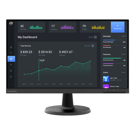 Lenovo D24-40 computer monitor 60.5 cm (23.8") 1920 x 1080 pixels Full HD LED Black Lenovo D24-40 computer monitor 60.5 cm (23.8") 1920 x 1080 pixels Full HD LED Black