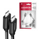 Axagon Data and charging USB 2.0 cable 1.1 m long. PD 60W, 3A. Black twisted. USB cable USB C Axagon Data and charging USB 2.0 cable 1.1 m long. PD 60W, 3A. Black twisted. USB cable USB C
