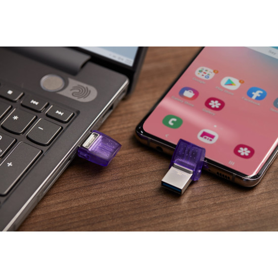 Kingston Technology DataTraveler 256GB microDuo 3C 200MB/s dual USB-A + USB-C Kingston Technology DataTraveler 256GB microDuo 3C 200MB/s dual USB-A + USB-C
