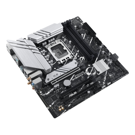 Mainboard|ASUS|Intel B760 Express|LGA1700|Micro-ATX|Memory DDR5|Memory slots 4|3xPCI-Express 4.0 16x|2xM.2|2xHDMI|1xDisplayPort|4xUSB 2.0|2xUSB 3.2|1xPS/2|1xRJ45|3xAudio port|PRIMEB760M-AWIFI Mainboard|ASUS|Intel B760 Express|LGA1700|Micro-ATX|Memory DDR5|Memory slots 4|3xPCI-Express 4.0 16x|2xM.2|2xHDMI|1xDisplayPort|4xUSB 2.0|2xUSB 3.2|1xPS/2|1xRJ45|3xAudio port|PRIMEB760M-AWIFI