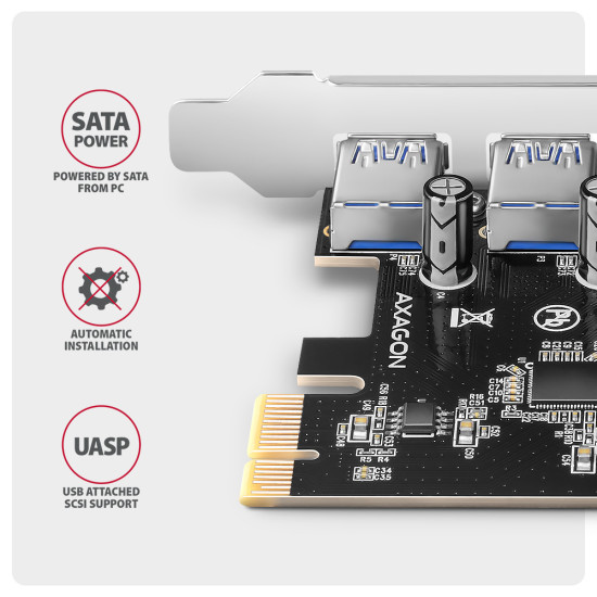 PCEU-430RS PCIe controller 4x ext. USB-A 5Gbps port PCEU-430RS PCIe controller 4x ext. USB-A 5Gbps port