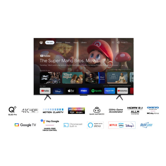 TCL C65 Serie C6 Smart TV QLED 4K 55" 55C655, audio Onkyo con subwoofer, Dolby Vision - Atmos, Google TV TCL C65 Serie C6 Smart TV QLED 4K 55" 55C655, audio Onkyo con subwoofer, Dolby Vision - Atmos, Google TV