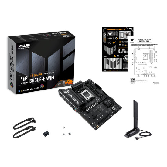 Mainboard|ASUS|AMD B650|ATX|Memory DDR5|Memory slots 4|1xPCI-Express 4.0 1x|1xPCI-Express 4.0 16x|1xPCI-Express 5.0 16x|3xM.2|1xHDMI|1xDisplayPort|3xUSB 2.0|3xUSB 3.2|2xUSB-C|3xAudio port|TUFGAMINGB650E-EWIFI Mainboard|ASUS|AMD B650|ATX|Memory DDR5|Memory slots 4|1xPCI-Express 4.0 1x|1xPCI-Express 4.0 16x|1xPCI-Express 5.0 16x|3xM.2|1xHDMI|1xDisplayPort|3xUSB 2.0|3xUSB 3.2|2xUSB-C|3xAudio port|TUFGAMINGB650E-EWIFI