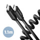 Axagon Data and charging USB 2.0 cable 1.1 m long. PD 60W, 3A. Black twisted. USB cable USB C Axagon Data and charging USB 2.0 cable 1.1 m long. PD 60W, 3A. Black twisted. USB cable USB C