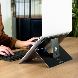 Laptop stand R-Go Riser Attachable, adjustable, integrated with your laptop, aluminum, black