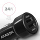 PWC-5V5 SMART Car charger 24W, 2x USB-A port, 5V/2.4A + 5V/2.4A