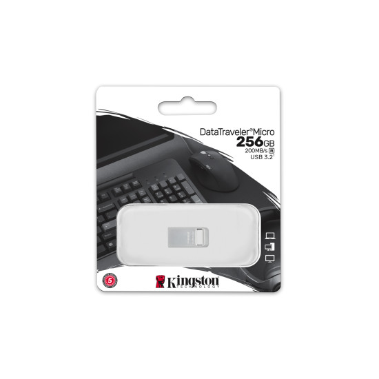 Kingston Technology DataTraveler 256GB Micro 200MB/s Metal USB 3.2 Gen 1 Kingston Technology DataTraveler 256GB Micro 200MB/s Metal USB 3.2 Gen 1