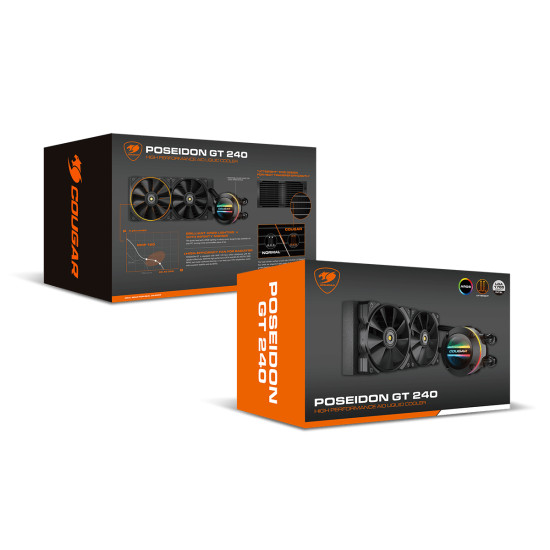 COUGAR Gaming POSEIDON-GT 240 Computer case All-in-one liquid cooler 12 cm Black 1 pc(s) COUGAR Gaming POSEIDON-GT 240 Computer case All-in-one liquid cooler 12 cm Black 1 pc(s)