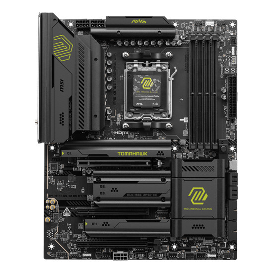 Mainboard|MSI|AMD X870E|SAM5|ATX|Memory DDR5|Memory slots 4|3xPCI-Express 16x|4xM.2|1xAudio-In|1xAudio-Out|4xUSB 2.0|2xUSB 3.2|3xUSB-C|1xRJ45|MAGX870ETOMAHAWKWIFI Mainboard|MSI|AMD X870E|SAM5|ATX|Memory DDR5|Memory slots 4|3xPCI-Express 16x|4xM.2|1xAudio-In|1xAudio-Out|4xUSB 2.0|2xUSB 3.2|3xUSB-C|1xRJ45|MAGX870ETOMAHAWKWIFI