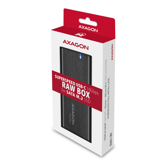 Axagon EEM2-SBC externes Gehäuse für M.2 SSDs USB-C 3.2 Gen 2 - schwarz SSD enclosure Black Axagon EEM2-SBC externes Gehäuse für M.2 SSDs USB-C 3.2 Gen 2 - schwarz SSD enclosure Black