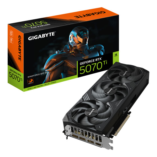 GeForce RTX 5070 Ti WINDFORCE SFF 16G Graphics Card - 16GB GDDR7, 256bit, PCI-E 5.0, 2452 MHz Core Clock, 3 x DP 2.1b, 1 x HDMI 2.1b, NVIDIA DLSS 4, GV-N507TWF3-16GD GeForce RTX 5070 Ti WINDFORCE SFF 16G Graphics Card - 16GB GDDR7, 256bit, PCI-E 5.0, 2452 MHz Core Clock, 3 x DP 2.1b, 1 x HDMI 2.1b, NVIDIA DLSS 4, GV-N507TWF3-16GD