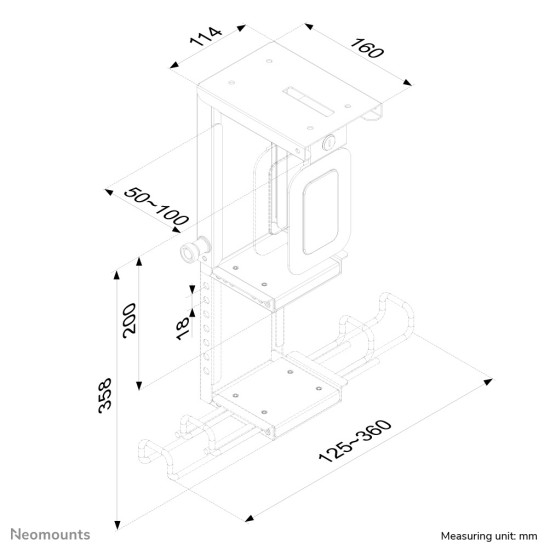 Neomounts CPU-D075BLACK/LK CPU holder - lockable - max 10 kg - universal