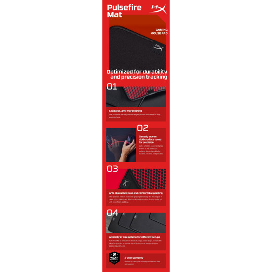 HyperX Pulsefire Mat - Gaming Mouse Pad - Cloth (M) HyperX Pulsefire Mat - Gaming Mouse Pad - Cloth (M)