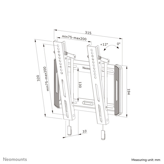 Neomounts WL35-550BL12 TV mount wall 24-65" - tiltable - easy install