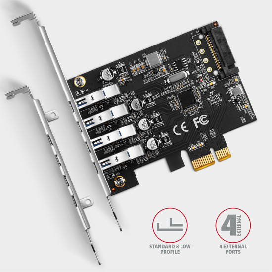 I/O CARD USB PCIE 4PORT/PCEU-43RS AXAGON I/O CARD USB PCIE 4PORT/PCEU-43RS AXAGON
