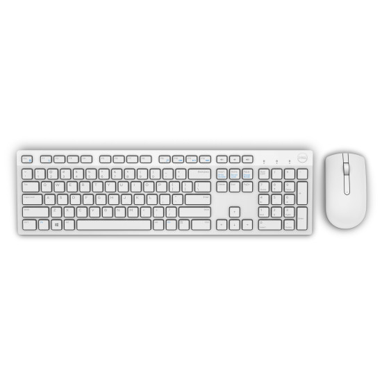 DELL KM636 keyboard Mouse included RF Wireless QWERTY US International White
